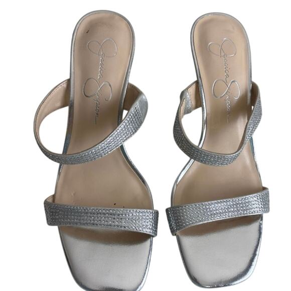Jessica Simpson Omana Rinestone Strappy Heels Sandals Size 8 - Picture 2 of 12